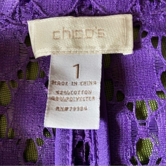 Glorious Chicos jacket with see-through lace and royal purple. Fairy core 70s - Picture 3 of 5
